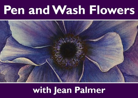 Pen and wash flowers ticket